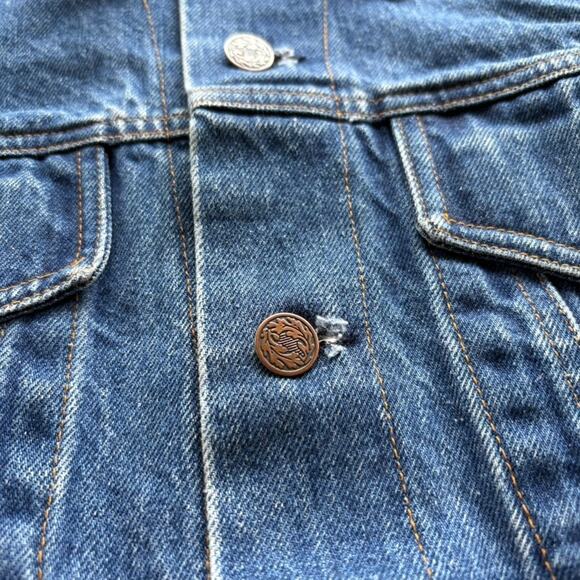 Vintage 1970s Denim Trucker Jacket Size S Medium Wash Western - Picture 3 of 5